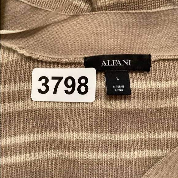 Alfani Striped Button-Front Cardigan, MultiColor, Size L Westcoast - Picture 2 of 6